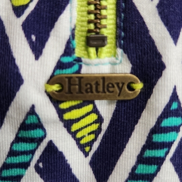 NWT HATLEY NELLIE SHIFT DRESS GEOMETRIC NAVY GREEN WHITE SZ L - Picture 7 of 12